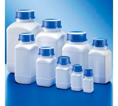 Бутыль Kautex широкогорлая 750 мл, HDPE, квадратная, Ø 54 мм, естественный цвет, без крышки, с сертификатом ООН для твердых веществ Бутыль Kautex широкогорлая 750 мл, HDPE, квадратная, Ø 54 мм, естественный цвет, без крышки, с сертификатом ООН для твердых веществ